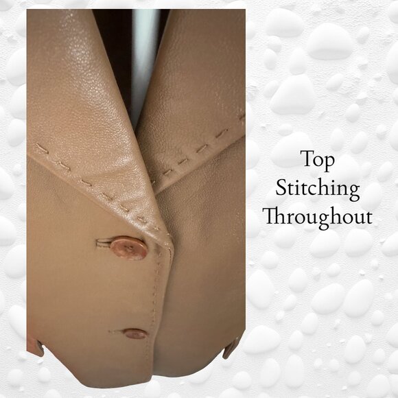 Vintage‑Era JACOB Caramel 100% Leather Jacket – L - NWT - Picture 4 of 10